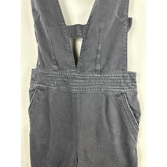 Pilcro x Anthropologie Puddle Jumpsuit Wide Leg Faded Black Raw Hem 28 Tall - Picture 3 of 16